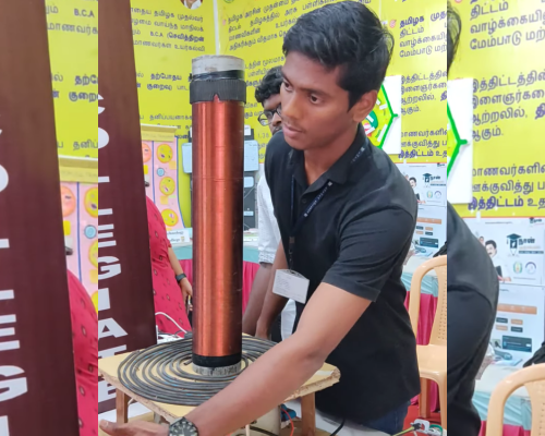 Tesla coil demo in an expo